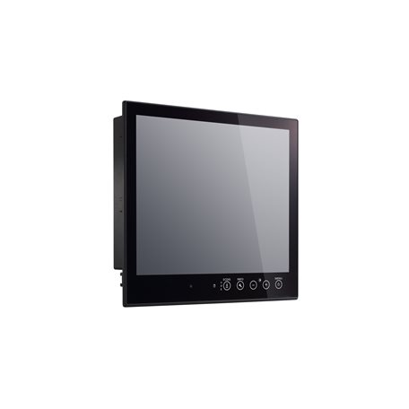 19-inch, 5:4 aspect ratio display (1280x1024), projected capacitive multi-touch, LED backlight, DVI-D/VGA, RS-232 &amp; RS-422/485 serial ports, AC/DC dual power