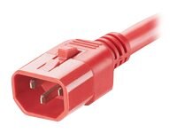 Locking power cord, IEC C14 to IEC C13, 1.8m, red