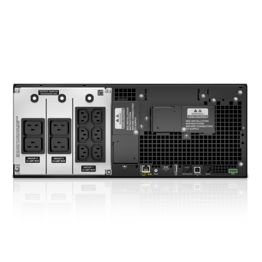 APC Smart-UPS on-line, 6kVA/6kW, rackmount 4U, 230V, 6*C13+4*C19 IEC outlets, network card+SmartSlot, extended runtime, rail kit included