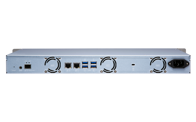 4-bay 1U short-depth rackmount NAS (8GB RAM version) with built-in 10GbE network