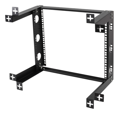 19&quot; seinakinnitus, 9U, 50kg koormusele, LxSxK: 490x300x433mm, teraskonstruktsioon, must