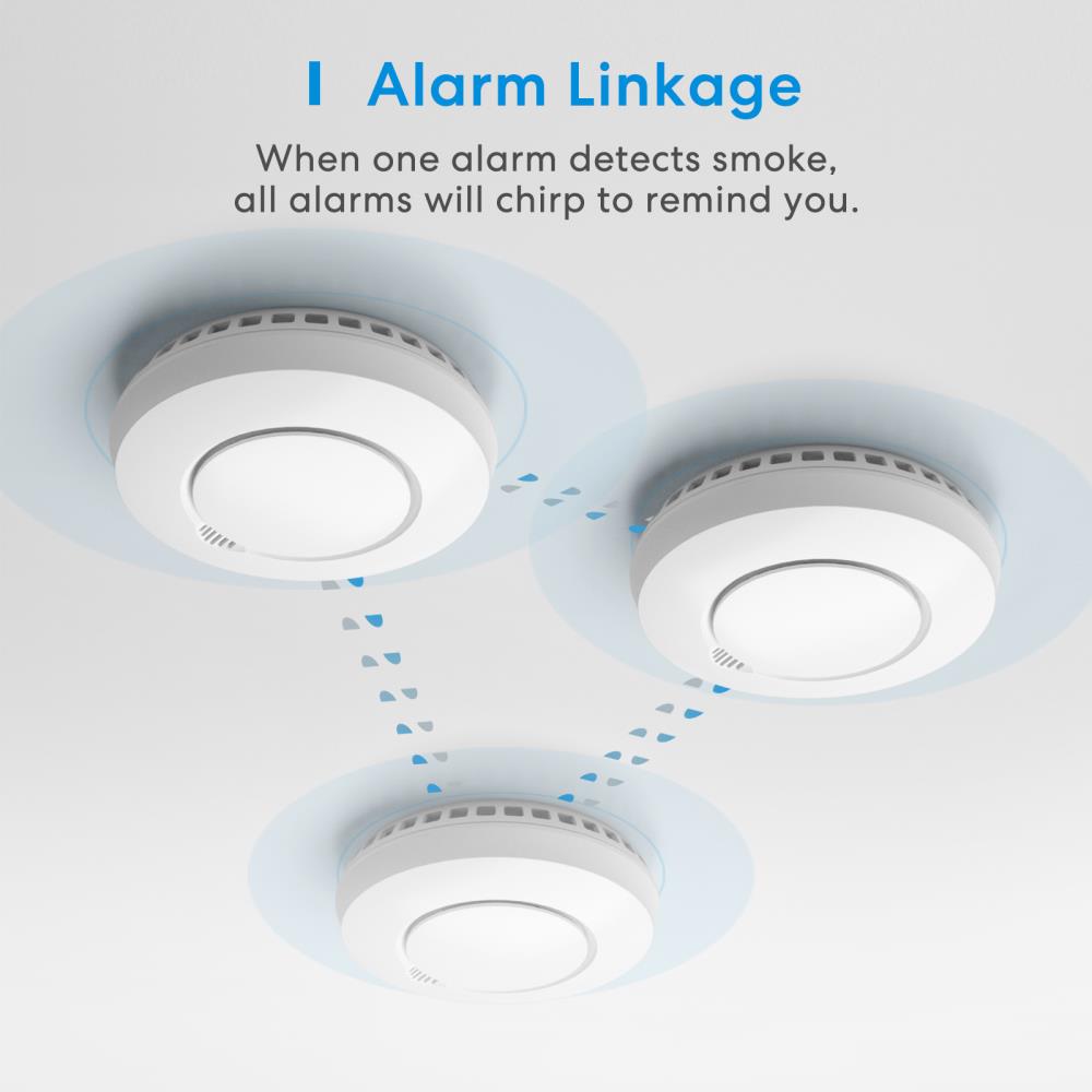 Meross smart smoke alarm Kit GS559AHHK, compatible with SmartThings and Apple HomeKit, Wi-Fi 2.4GHz