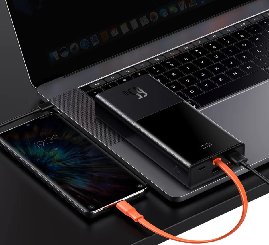 Baseus Elf power bank 65W 20000mAh, two-way 65W PD cable, USB-C out, 2*USB-A out