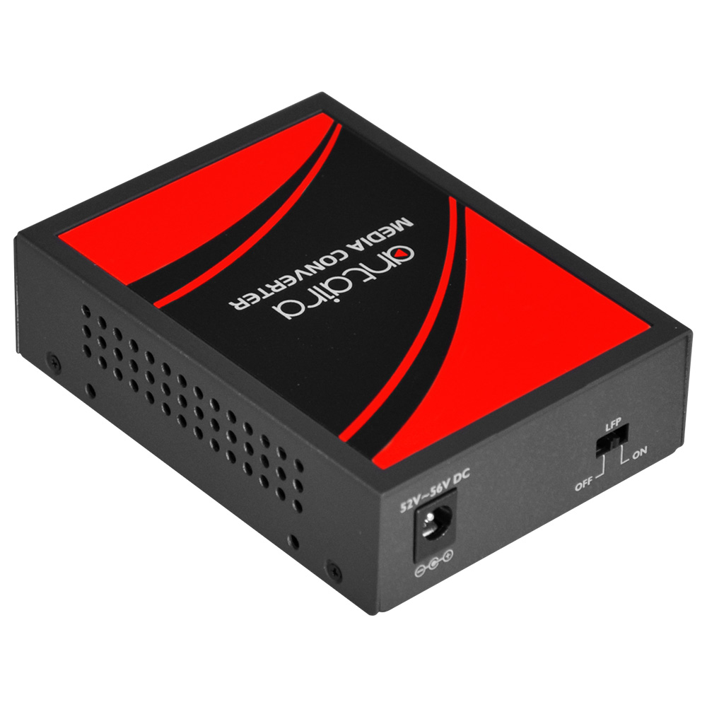 Antaira 10/100/1000TX to SFP (Mini-GBIC) media converter w/ IEEE 802.3at PoE+ injector port