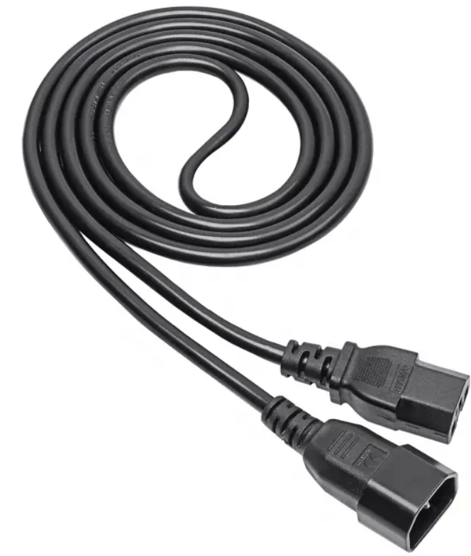 Power cable IEC C14 male, IEC C15 female; PVC; 1.8m; black; 3G1mm2; 10A