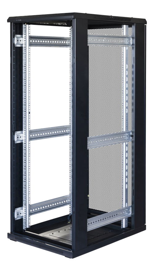Toten System G 19&quot; floor cabinet 32U/600*1000, front door with glass, perforated rear door, black