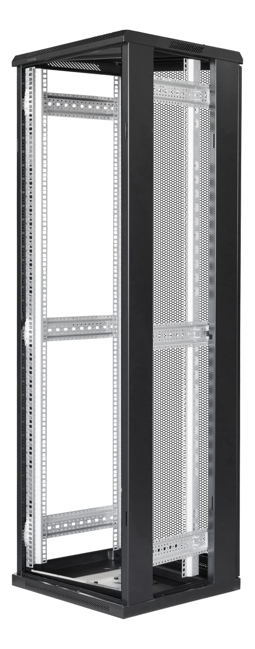 Toten System G 19&quot; floor cabinet 42U/600*800, perforated front door, split perforated rear door, black