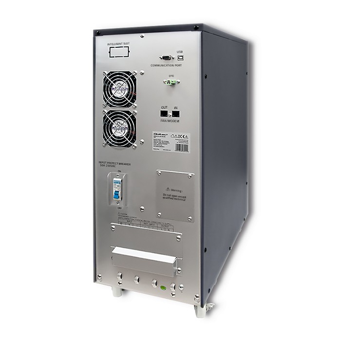 Qoltec Uninterruptible Power Supply UPS On-line | Pure Sine Wave | 10kVA | 8kW | LCD | USB