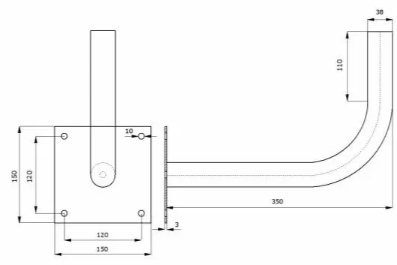 Metallist seinakinnitusklamber Ø38mm L350