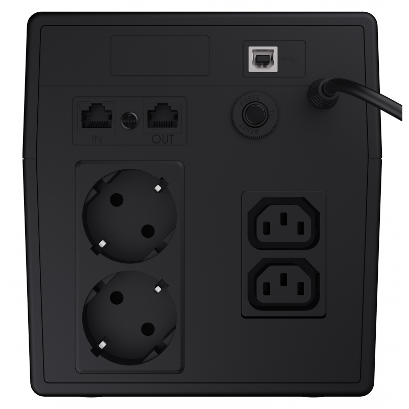 Green Cell line-interactive UPS 1000VA/600W with LCD display, 2*Schuko 2*IEC sockets