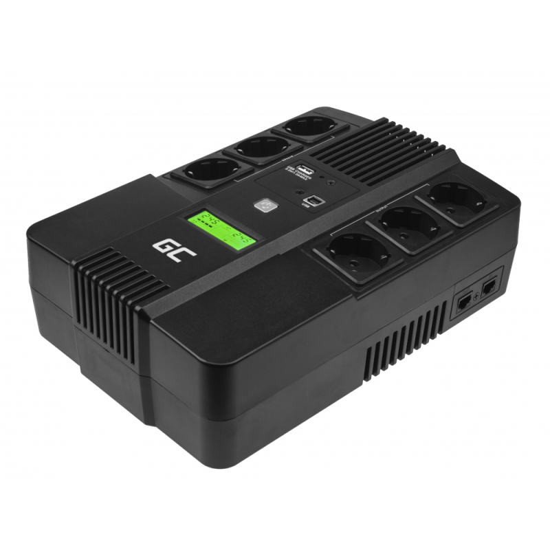 Green Cell line-interactive UPS AiO 800V/480W with LCD display, 6*Schuko sockets