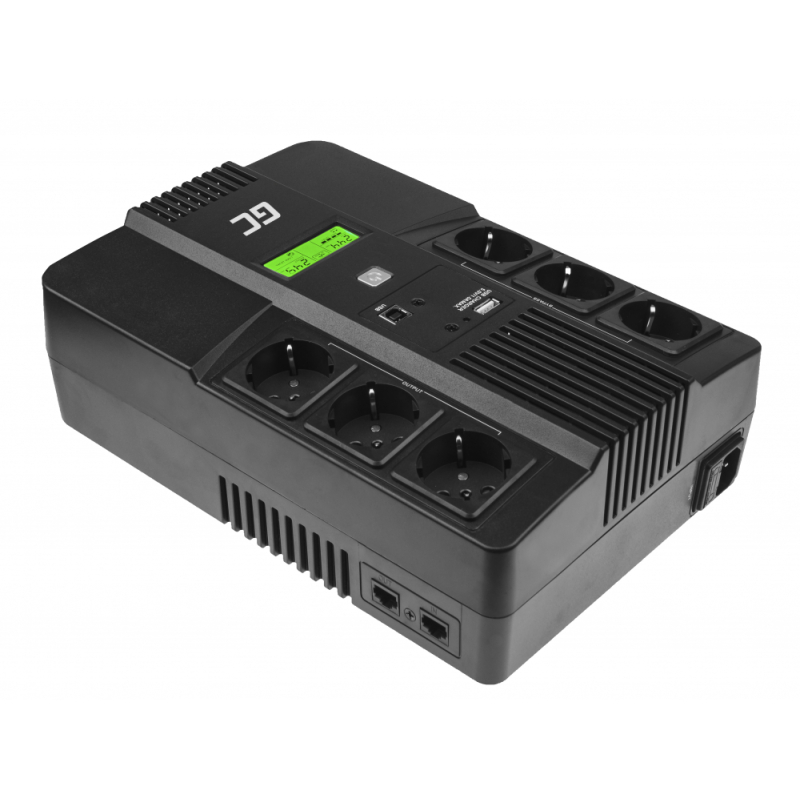Green Cell line-interactive UPS AiO 800V/480W with LCD display, 6*Schuko sockets