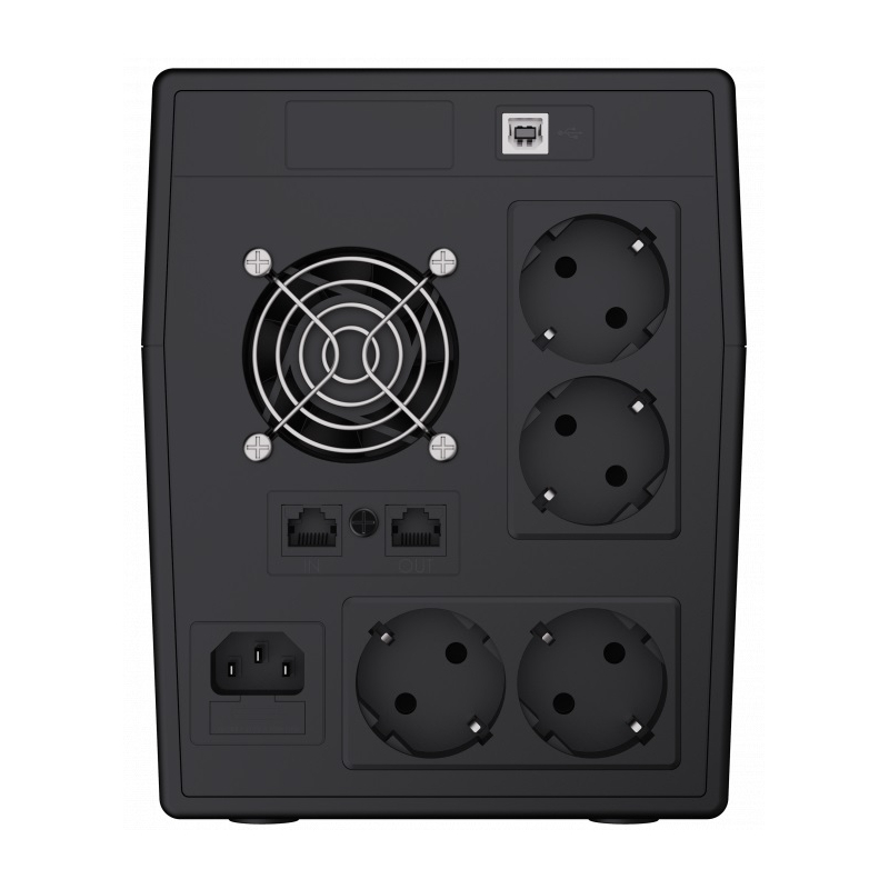 Green Cell line-interactive UPS 1500VA/900W with LCD display, 4*Schuko sockets