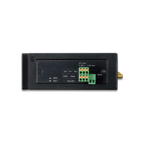 Planet industrial 4G LTE cellular wireless gateway with 5-port 10/100/1000T(2 module SIM card slots, 802.11ac, 1 RS232/RS485, DI/DO, -35~75 degrees C, LTE band B1/B3/B5/B7/B8/B20)