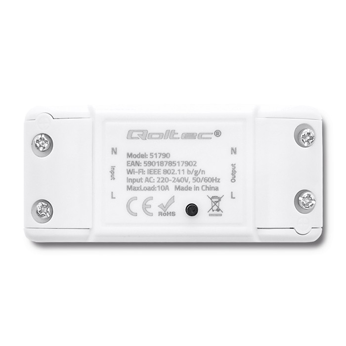 Qoltec smart Wi-Fi switch, white