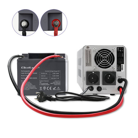 Qoltec pure sine wave UPS | 1000VA/700W | grey