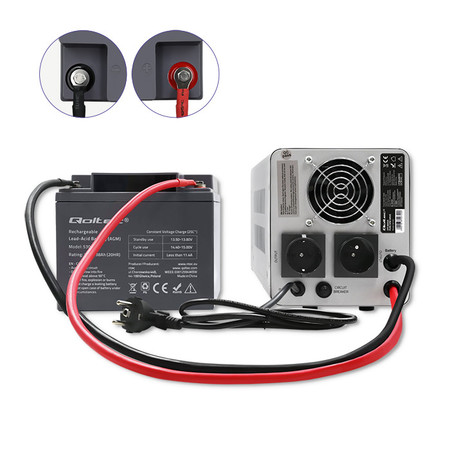 Qoltec pure sine wave UPS | 800VA/560W | grey