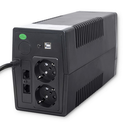 Qoltec Monolith line-interactive UPS 650VA/360W | LCD | USB | RJ45