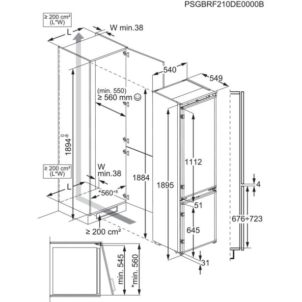 Electrolux 800, integreeritav külmik, 188 cm, 35 dB, valge, C energiaklass