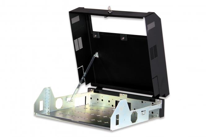 Digitus wall-mounted enclosure, slim, 145x525x475 mm 3U rotatable, 2U fix, black