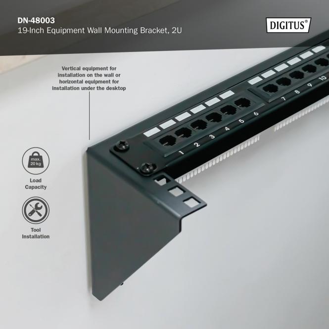 Digitus 19&quot; 2U equipment wall mounting bracket