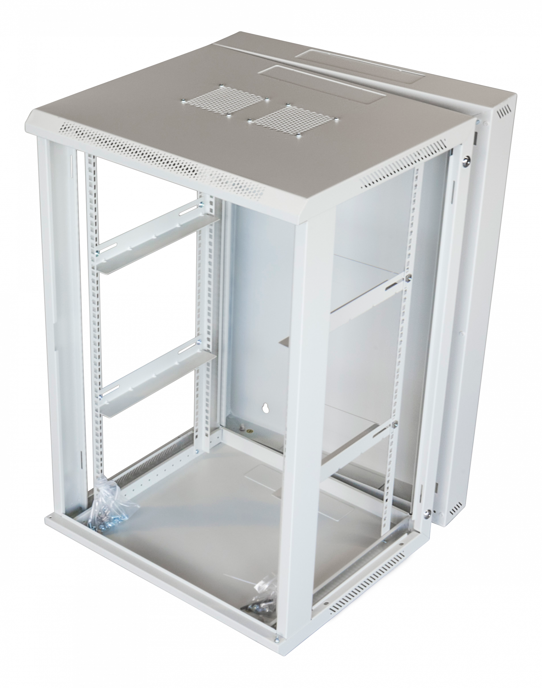 Toten 19&quot; wall cabinet 18U, system Z, 600*600, glass door, white