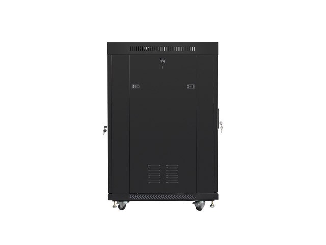 Lanberg 19&quot; v2 free-standing rack cabinet, 22U/800*800 with glass door (flat pack), LCD, black
