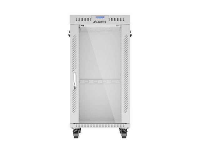 Lanberg 19&quot; v2 free-standing rack cabinet, 22U/600*800 with glass door (flat pack), LCD, grey