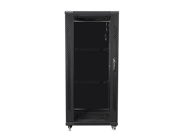 Lanberg 19&quot; free-standing rack cabinet 27U*600*800 with glass door (flat pack), black