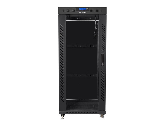 Lanberg 19&quot; v2 free-standing rack cabinet, 27U/600*800 with glass door (flat pack), LCD, black