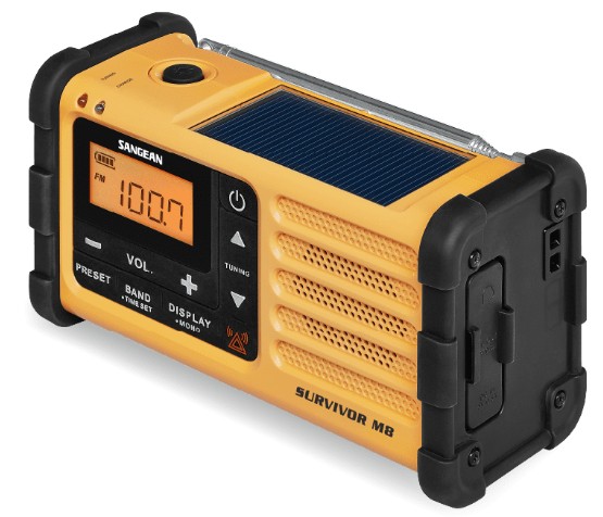 Sangean mitmetoitega AM/FM-RDS raadio, kollane