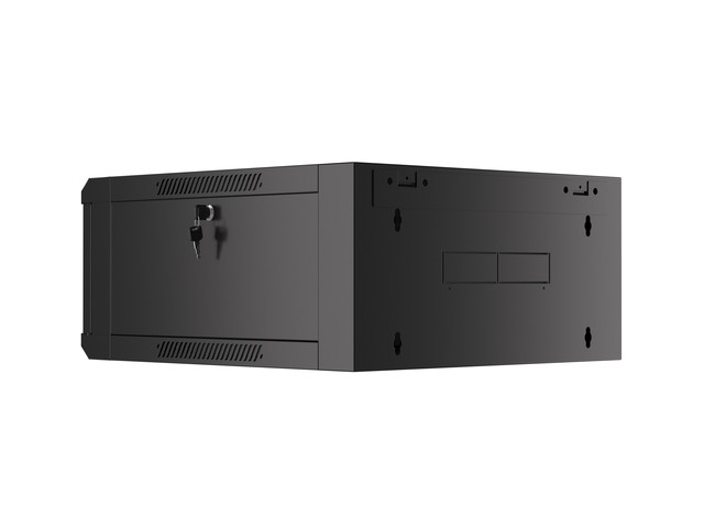 Lanberg 19&quot; wall-mount rack cabinet 4U 570*600 with glass door, black, flatpack