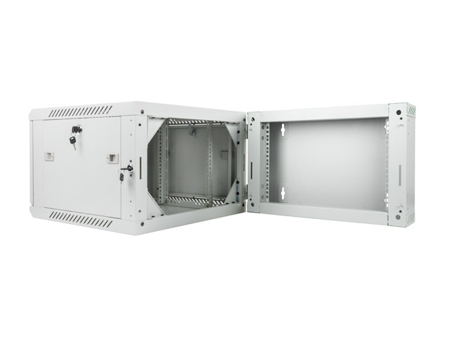 Lanberg 19&quot; wall-mounted double section rack, 6U 600*600, grey, flat-pack