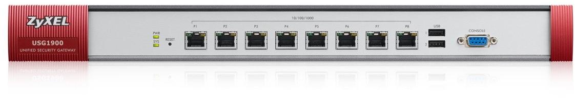 Firewall Appliance USG1900 10/100/1000, 8x configurable  UTM Bundle (AS,AV,CF,IDP) 1 YR