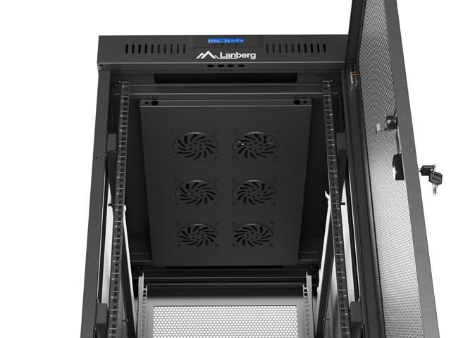 Lanberg 19" free-standing rack cabinet, 32U/600*1000 with mesh door (flat pack), LCD, black