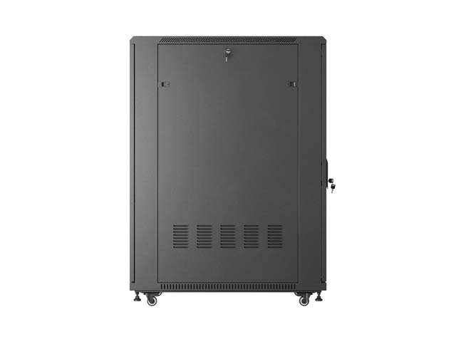 Lanberg rack cabinet 19" free standing 27U 600*1000 flat pack with glass door black