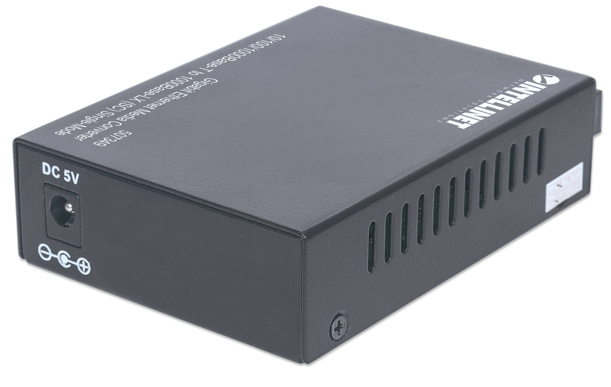 Gigabit Ethernet single-mode media converter 10/100/1000Base-T to 1000Base-LX (SC) single-mode, 20 km