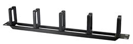 19&quot; cable panel, 1U, 5 brackets, cable management, black