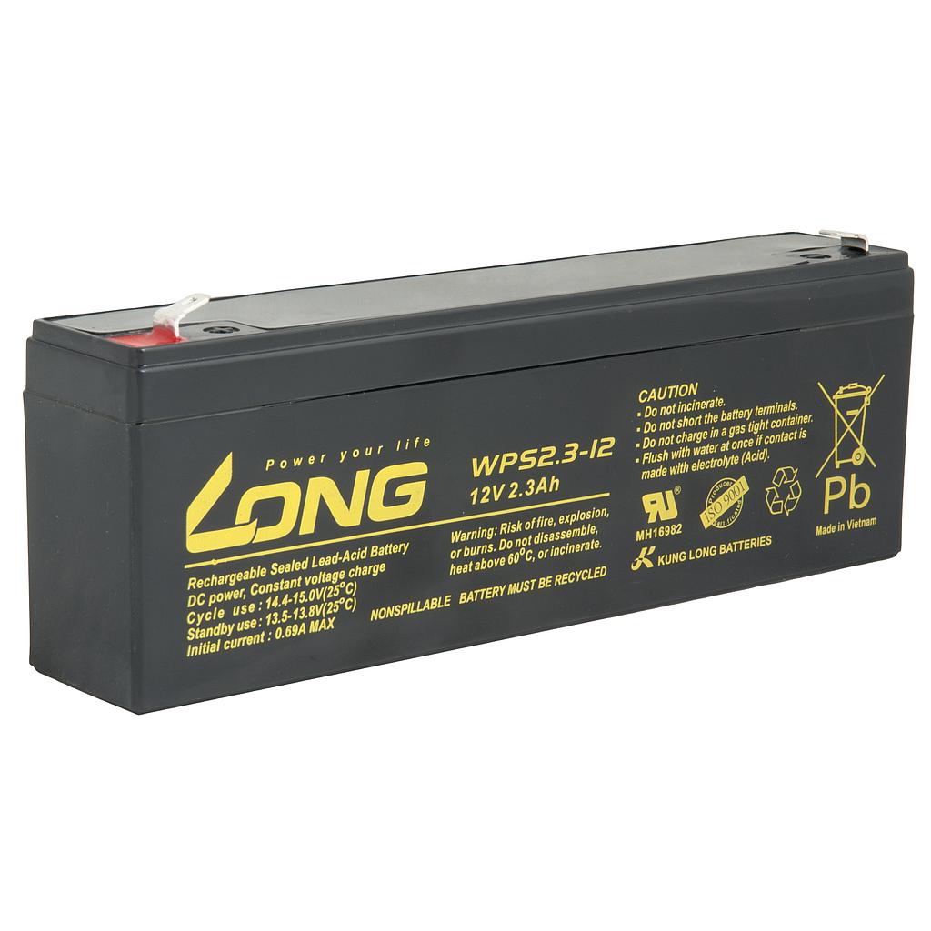 Long 12V 2,3Ah lead acid battery F1 (WPS2,3-12)