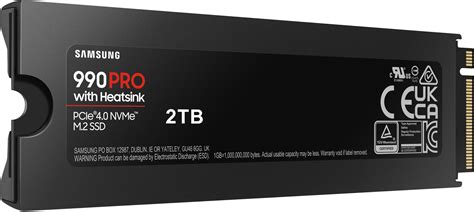 Samsung 990 Pro M.2 2TB SSD, NVMe PCIe 4.0x4, heatsink