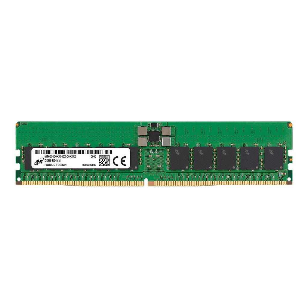 Micron 32GB DDR5-4800/PC5-38400 RDIMM 288-Pin CL4 Dual Rank x8 ECC registered memory module