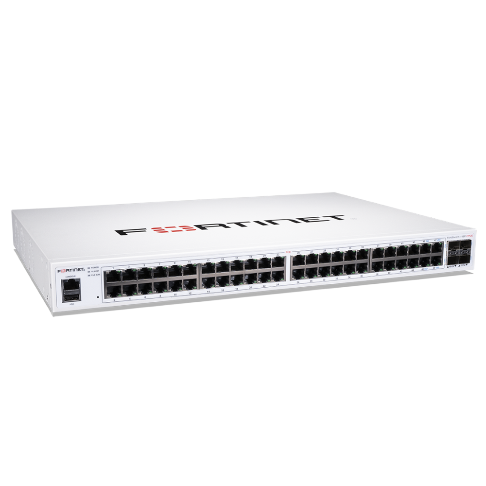 Fortnet FortiSwitch 148F Layer 2 FortiGate switch controller compatible switch with 48*1G RJ45 &amp; 4*10G/1G SFP+/SFP ports &amp; RJ45 console port
