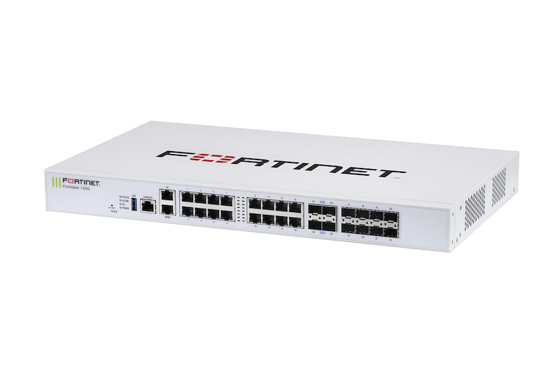 Fortinet FortiGate-120G firewall, 18*Gigabit Ethernet RJ45 &amp; 8*SFP ports, 4*10GE SFP+ slots, SP5 acceleration, dual AC power (appliance only, no subscription)