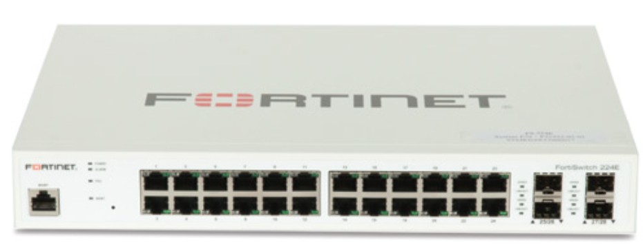 Fortinet FortiSwitch FS-224E L 2/3 managed switch, 24*GE RJ45 ports, 4*SFP, fanless