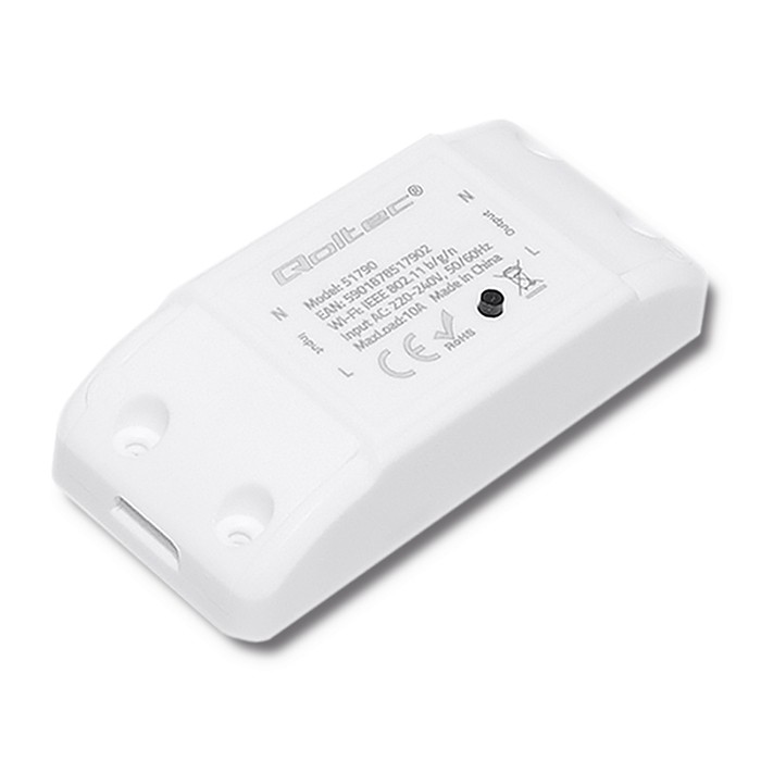 Qoltec smart Wi-Fi switch, white