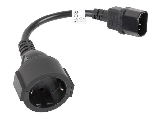 IEC 320 C14 - Schuko üleminekukaabel, 20cm