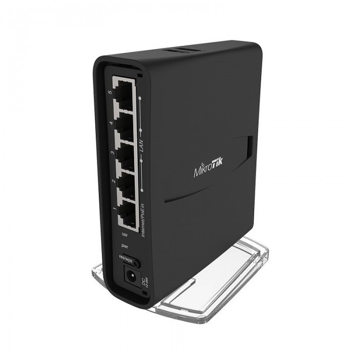 MikroTik wireless router, dual-concurrent 2.4/5GHz AP, 802.11a/b/g/n/ac, 5*Gigabit Ethernet ports, USB for 3G/4G support
