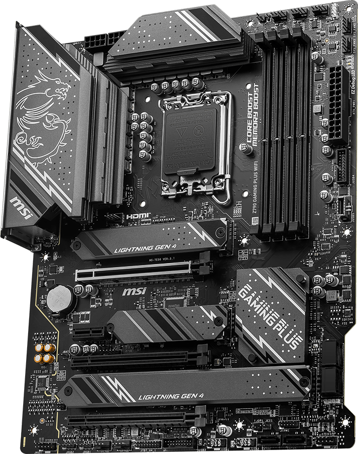 MSI Z790 gaming plus Wi-Fi DDR5 LGA1700 ATX emaplaat PCIe x16 HDMI 4*SATA