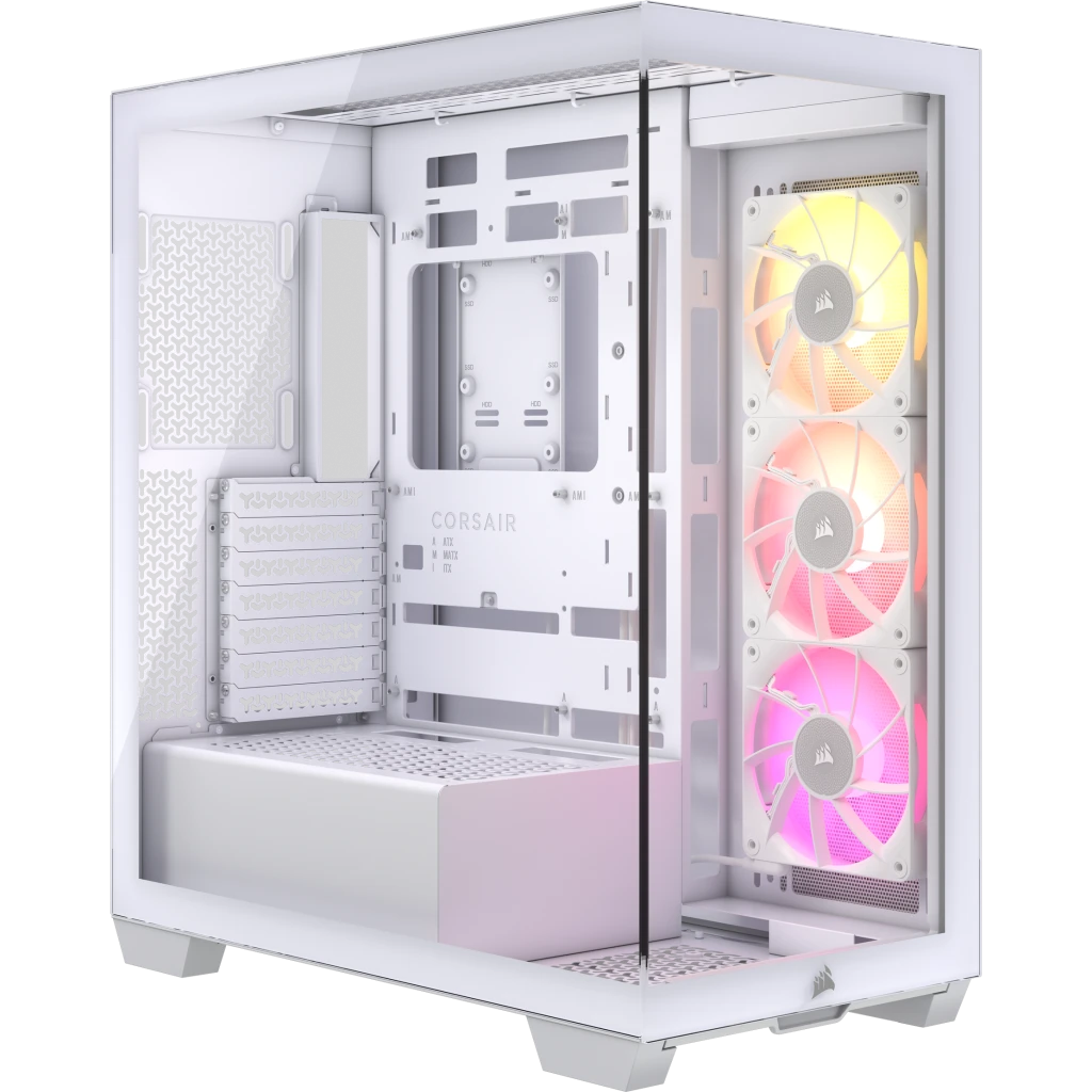 Corsair iCUE Link 3500X RGB tempered glass mid-tower PC case, white