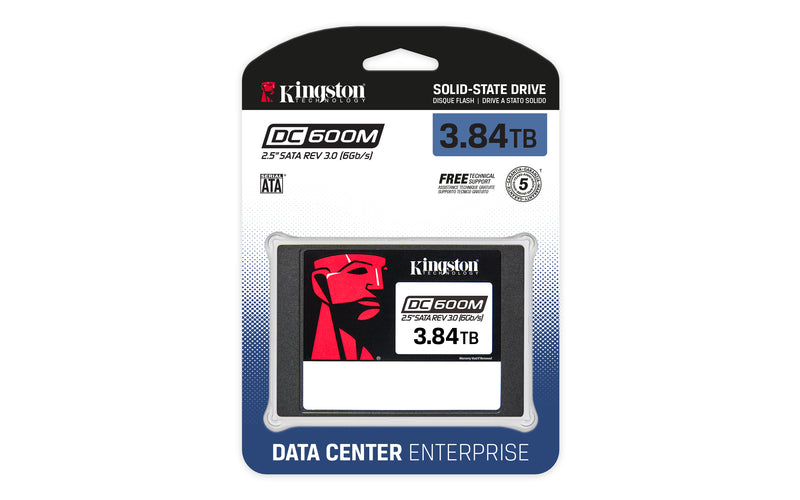 Kingston 3.84TB DC600M 2.5" SATA3 mixed-use data center SSD for enterprise servers &amp; NAS (VMWare ready)